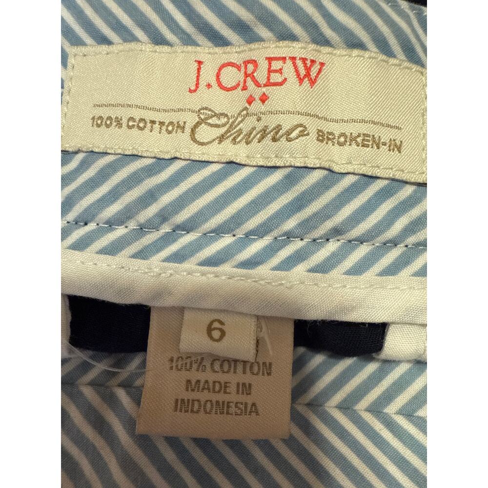 J.Crew Women's Blue Mid Rise Pockets Zip Straight Leg Slim Mini Chino Shorts 6 - Picture 4 of 4